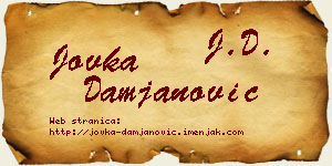 Jovka Damjanović vizit kartica